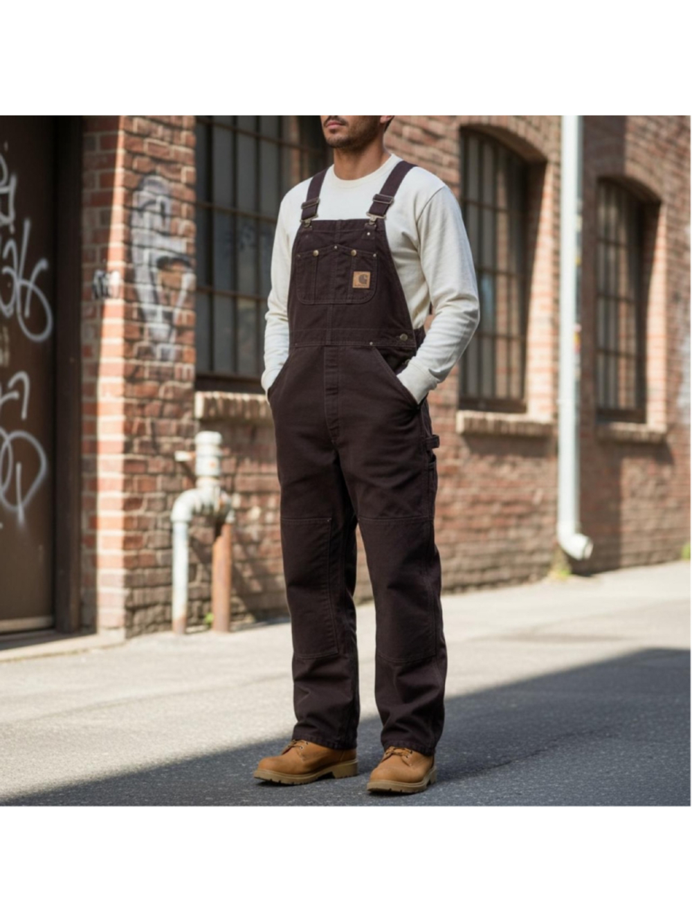 Vintage 2010 Carhartt R06 Sandstone Duck Overalls Dark Brown DKB 30x32